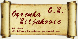 Ozrenka Miljaković vizit kartica